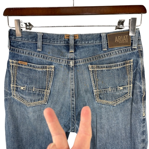 Ariat Mens M4 Relaxed Boot Cut Jean 36x32 Thrashed Western Distress Work Denim - Picture 5 of 15